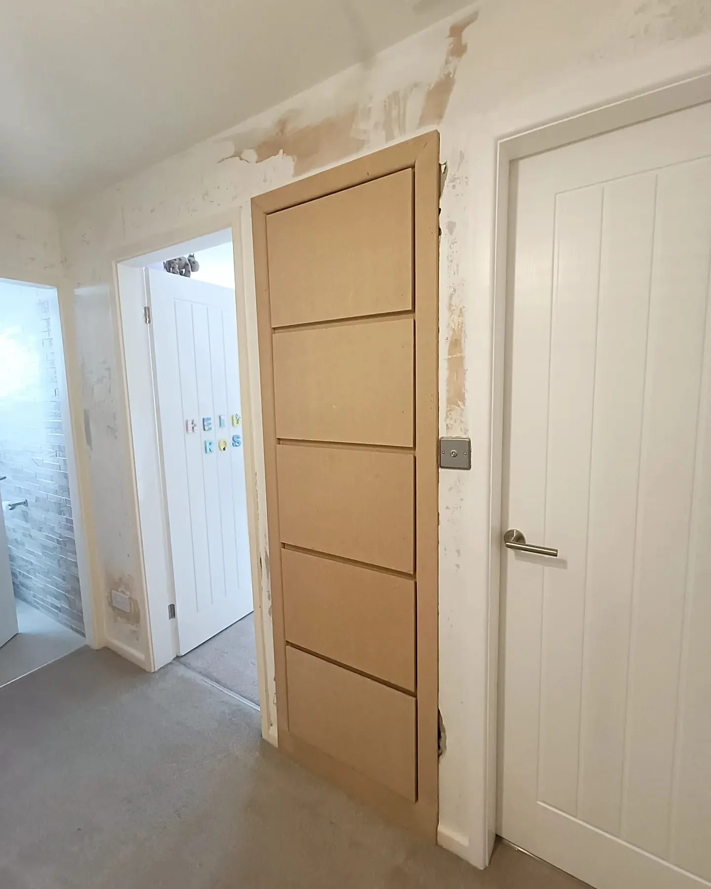 Built-in hallway storage tower